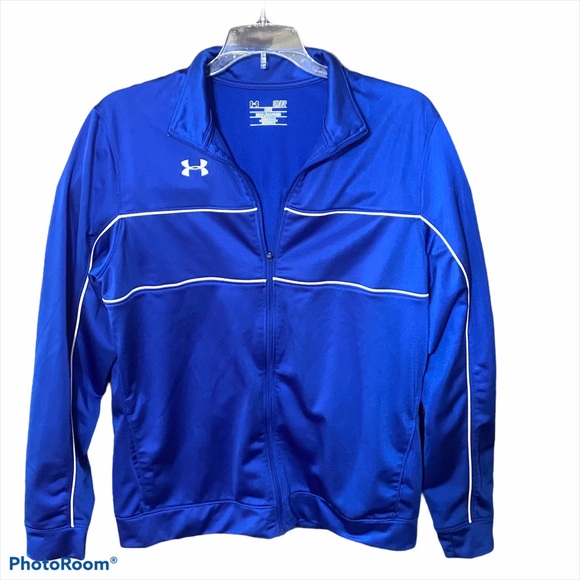 Under Armour Athletic Full Zip Jacket  Small Royal Blue Side Pockets Athletic - Picture 1 of 8